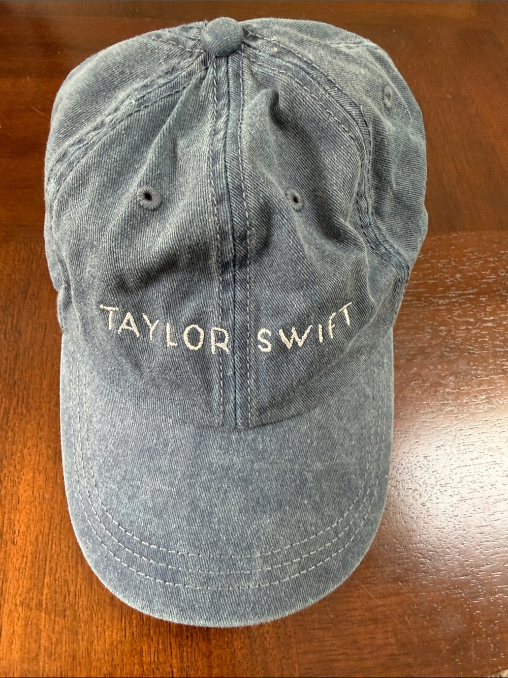 Taylor Swift Washed Denim Baseball Hat - Light Blue Embroidery